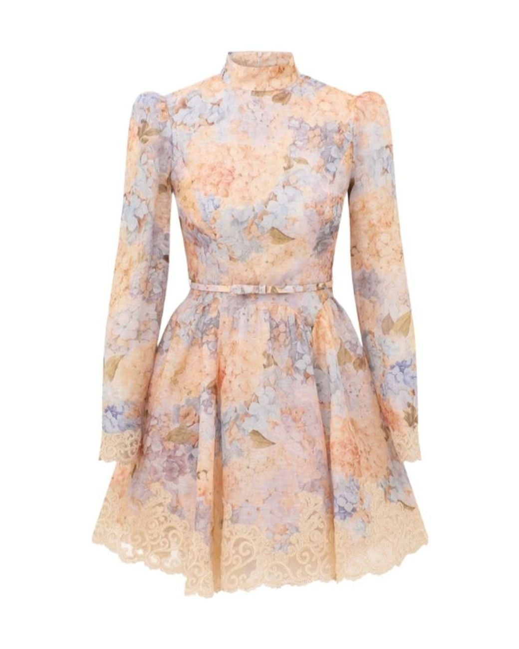 Zimmermann Pink Valiant Panelled Lace Mini Dress