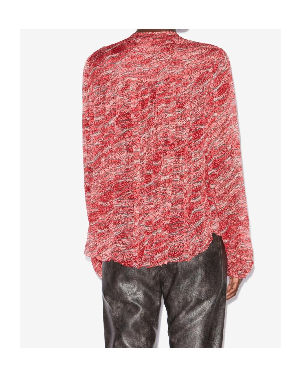 Isabel Marant Red Isabel Marant Étoile Advika Abstract Printed V-Neck Blouse