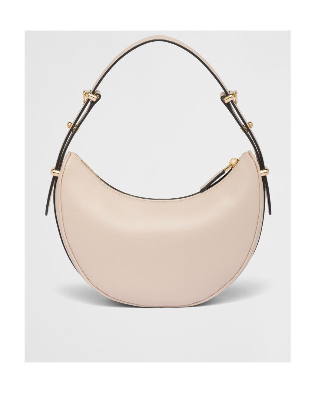 Prada White Arqué Leather Shoulder Bag