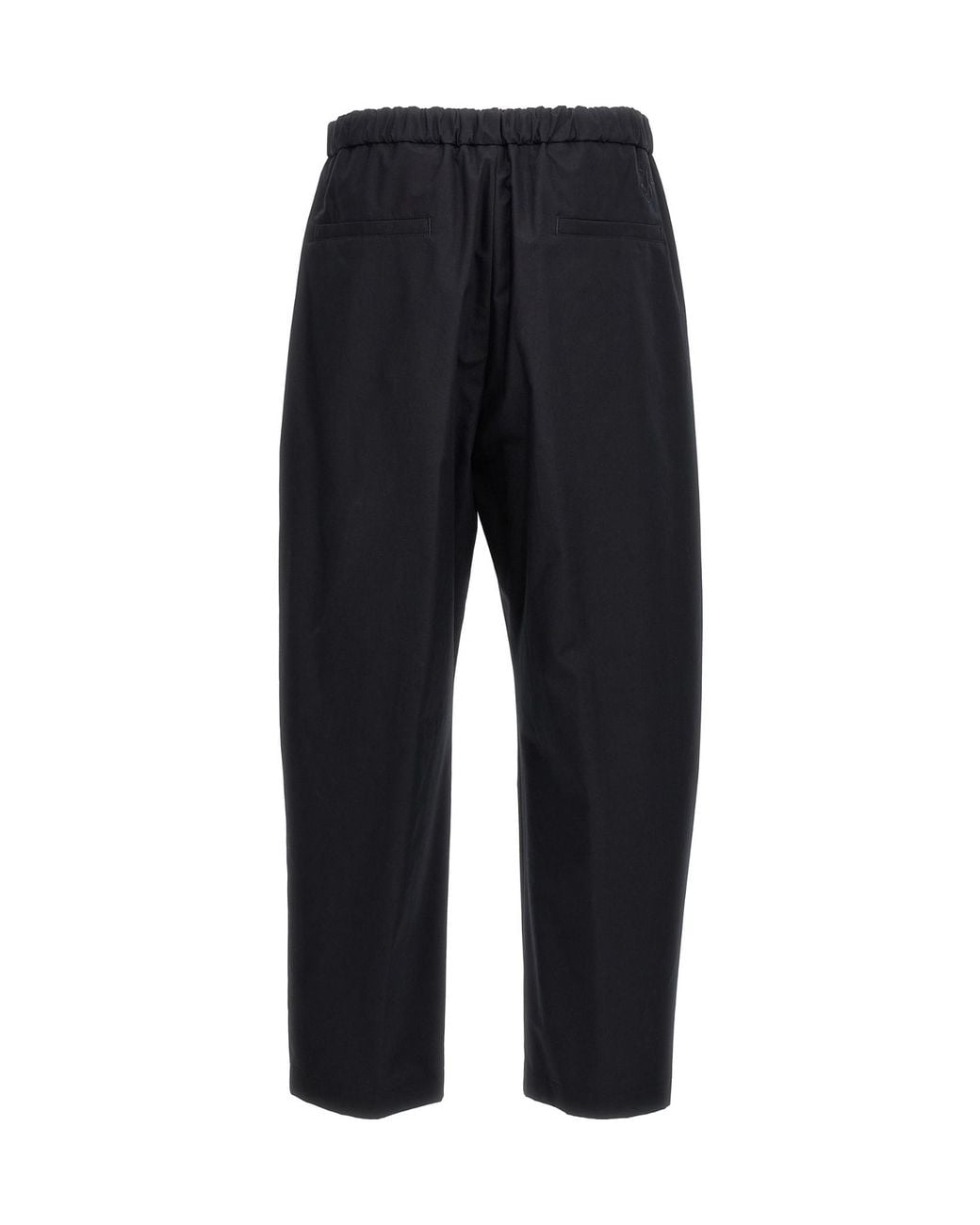Jil Sander Blue Logo Embroidered Tapered Pants for men