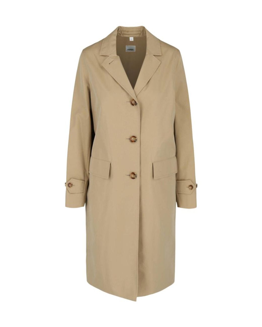 Burberry Natural Single-Breasted Long-Sleeved Windbreaker