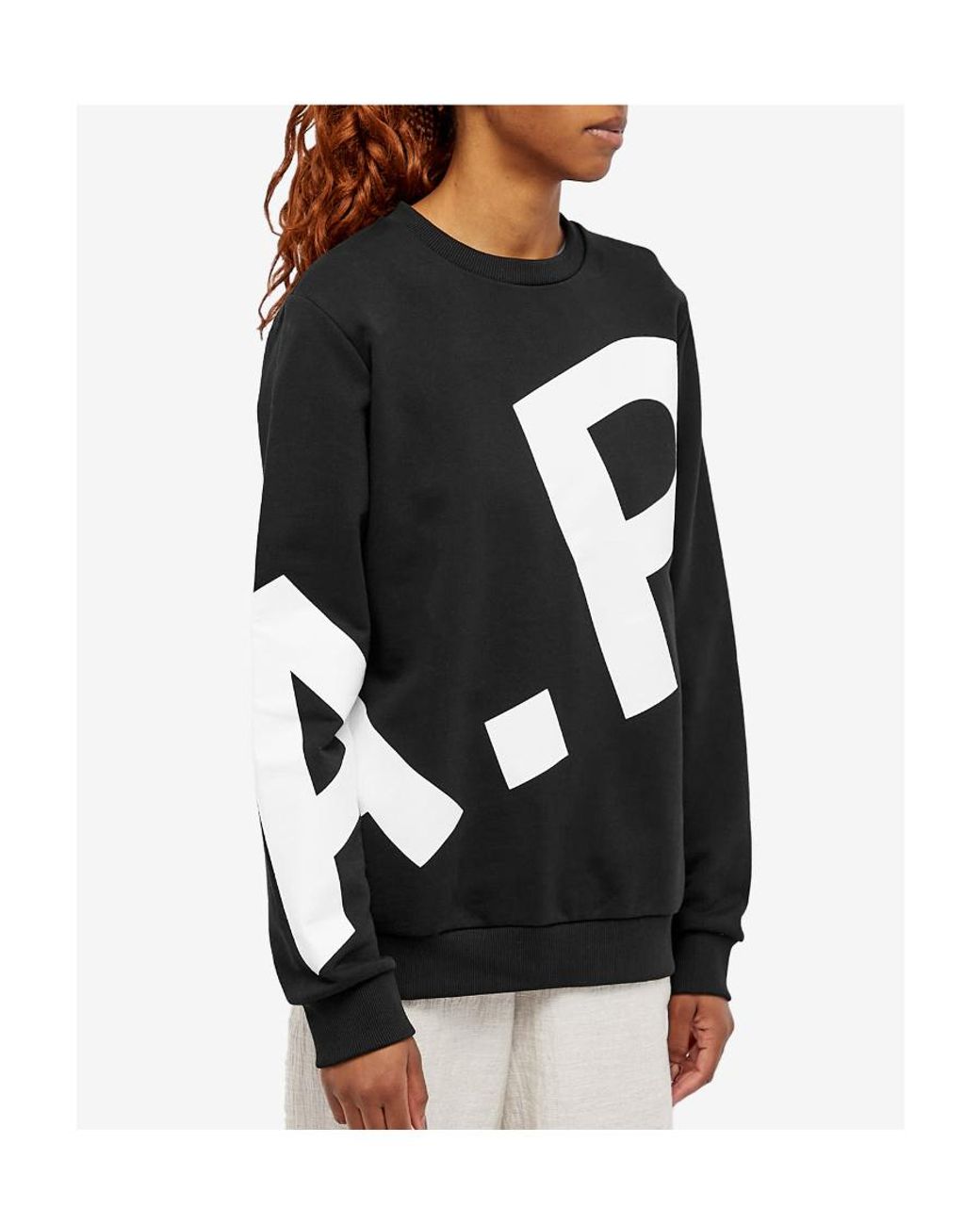 A.P.C. Black Logo-Printed Crewneck Sweatshirt