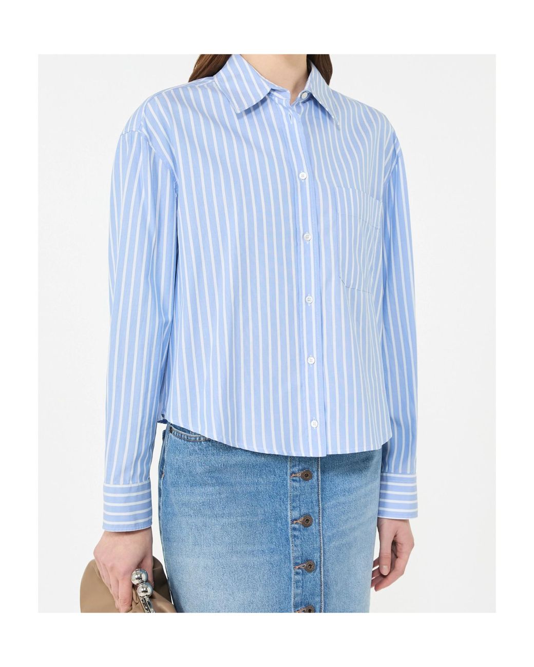 Weekend by Maxmara Blue Cartone Striped Oxford Shirt