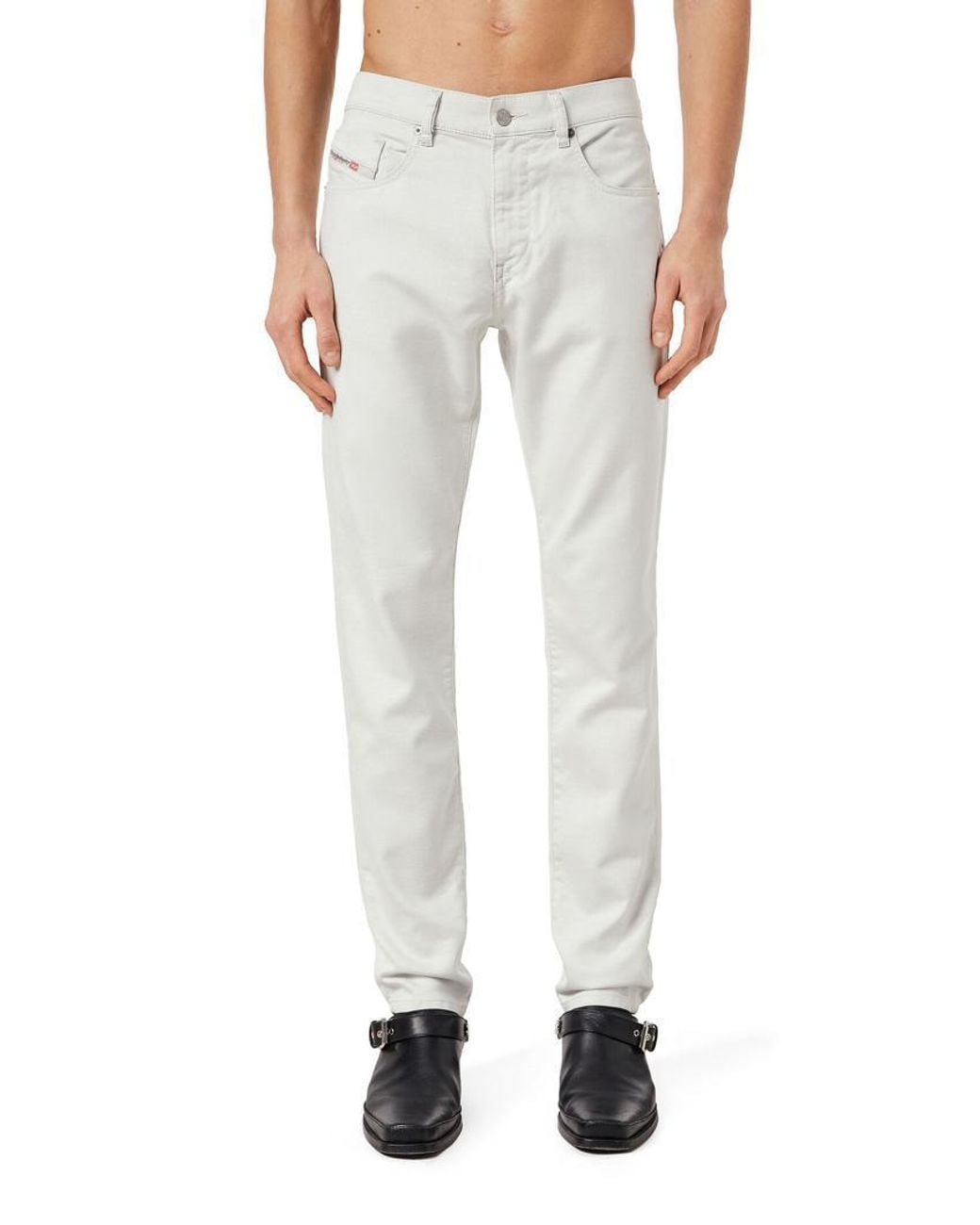 DIESEL White Slim-Fit Regular-Waist Jeans for men