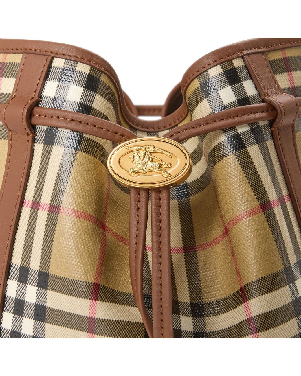 Burberry Natural Drawstring Bucket Crossbody Mini Bag