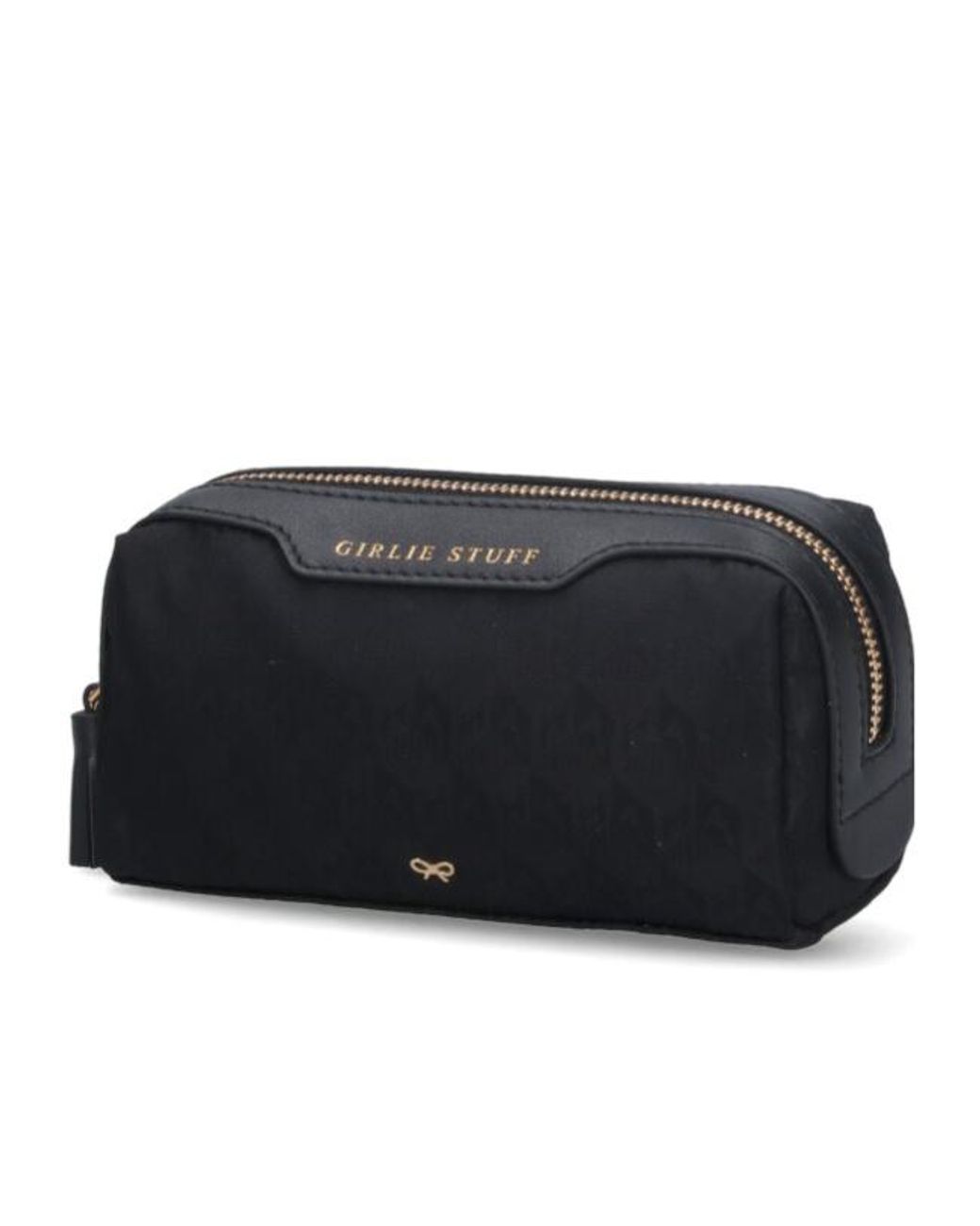 Anya Hindmarch Black Zip-Top Make Up Bag