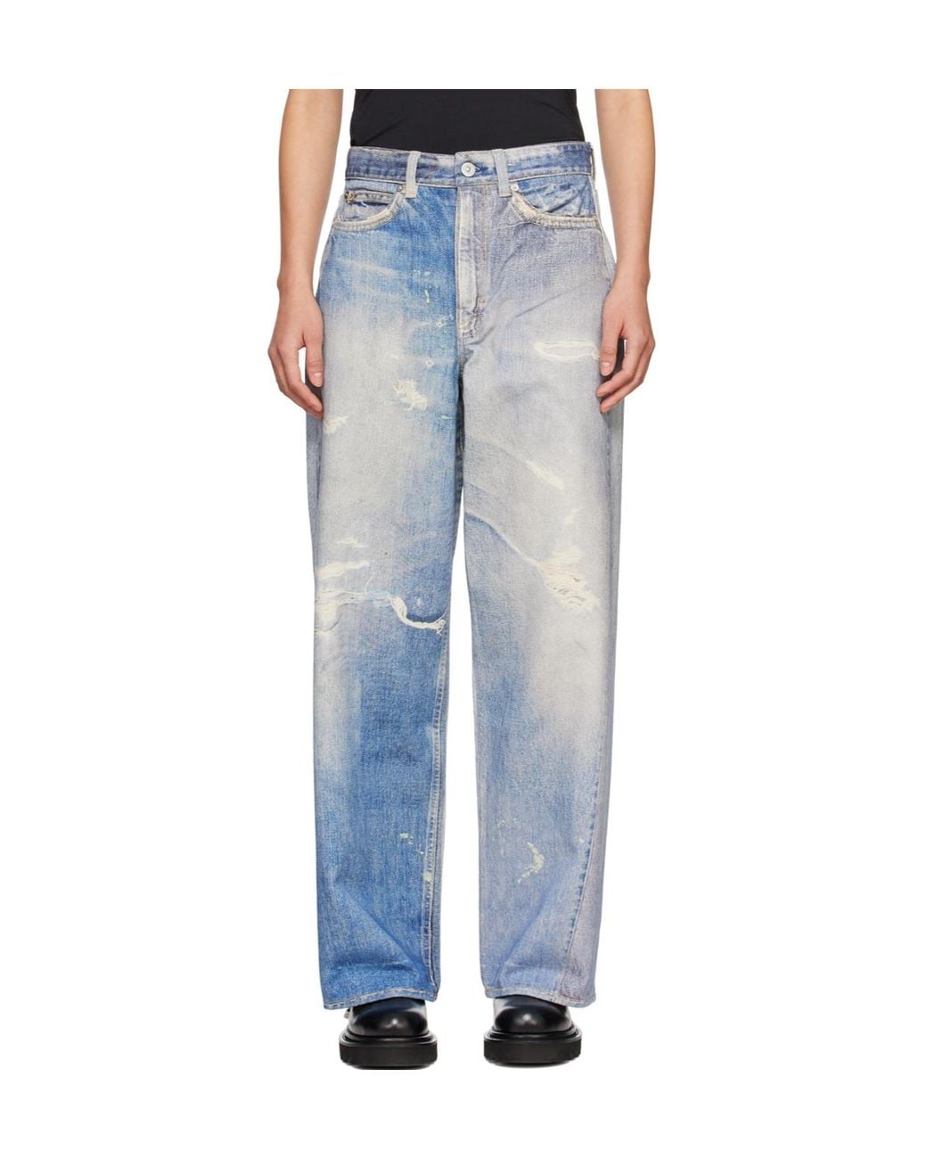 Our Legacy Blue Full Cut High-Rise Wide-Leg Jeans