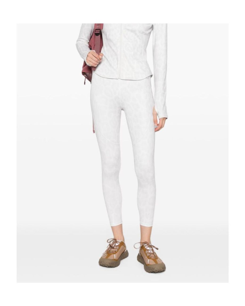 Adidas By Stella McCartney White Leopard-Print Leggings