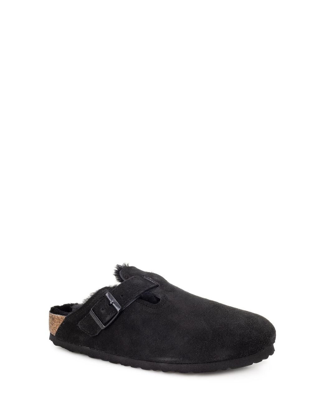Birkenstock Black Round-Toe Flat Slides