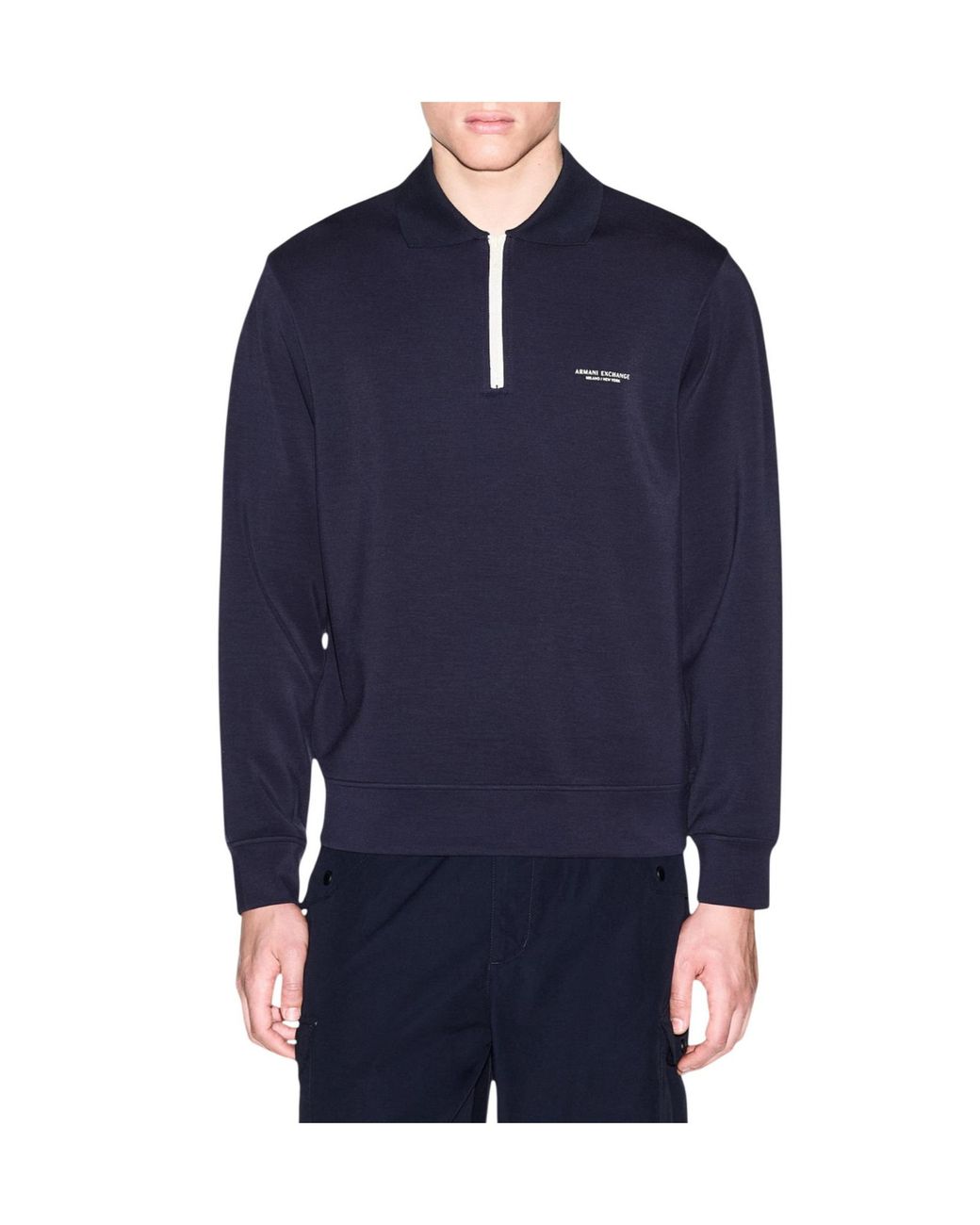 ARMANI EXCHANGE Blue Long-Sleeve Sweatshirt for men