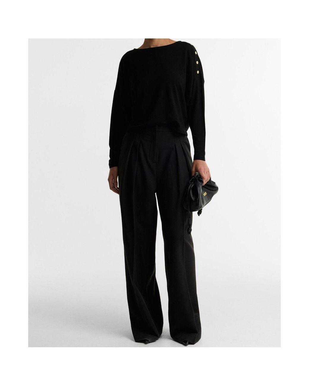 Barbour Black Button-Up Knit Top