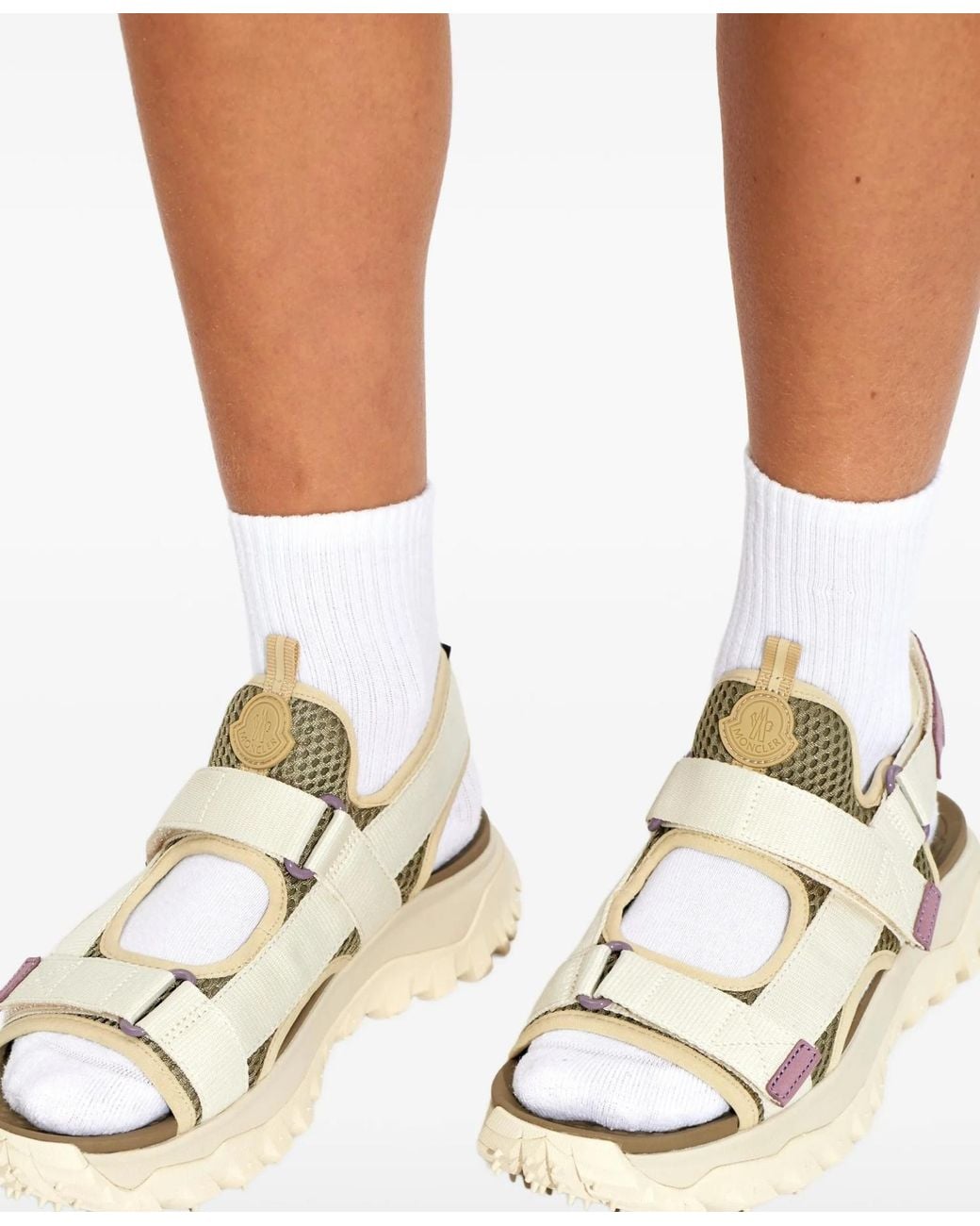 Moncler White Trailgrip Vela Logo Patch Sandals