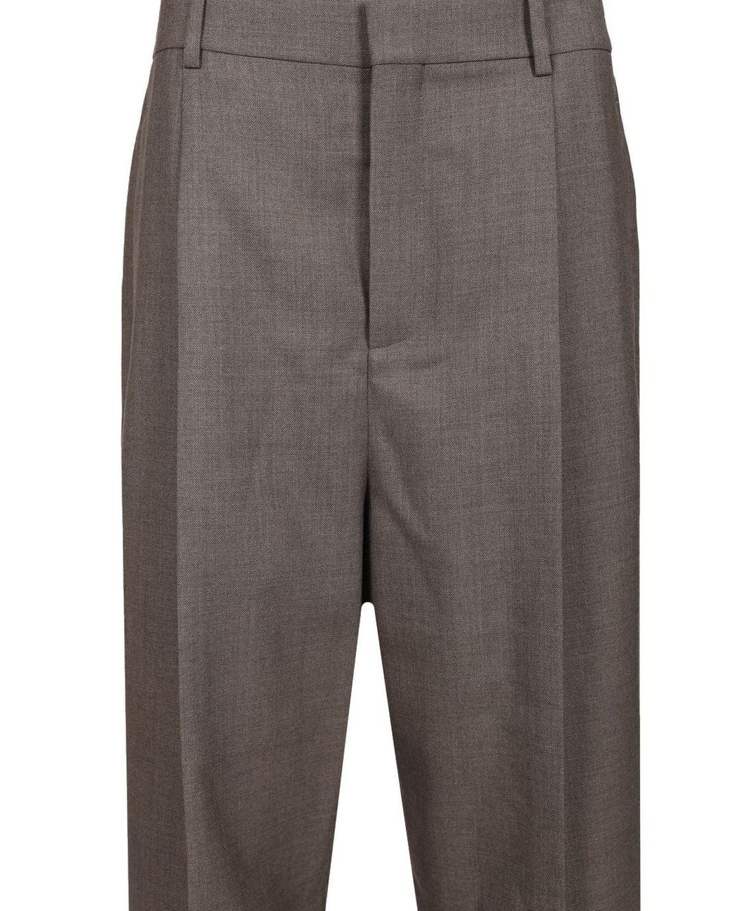 Saint Laurent Gray High Waist Twill Pants for men