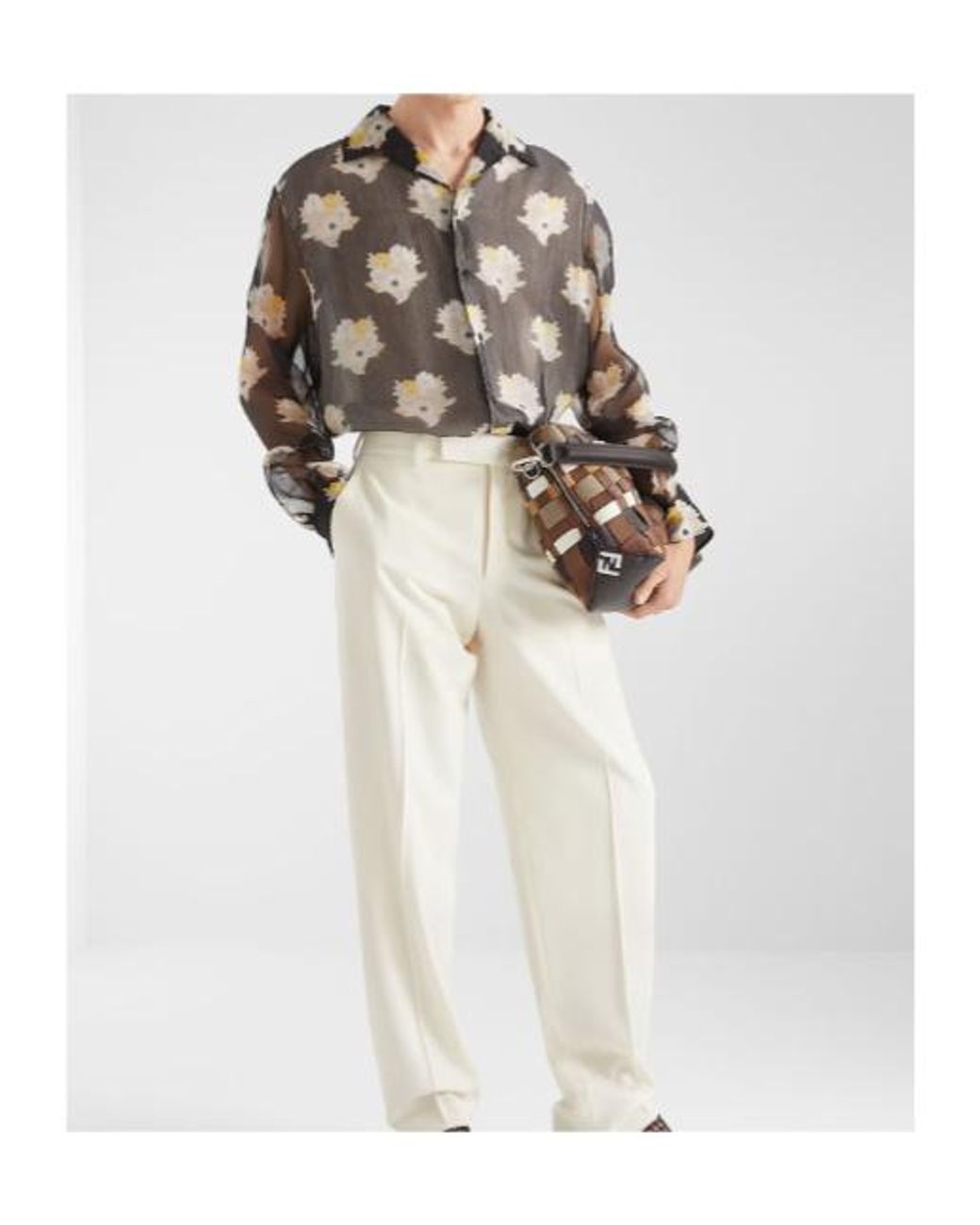 Fendi Multicolor Floral Printed Oversized Shirt for men
