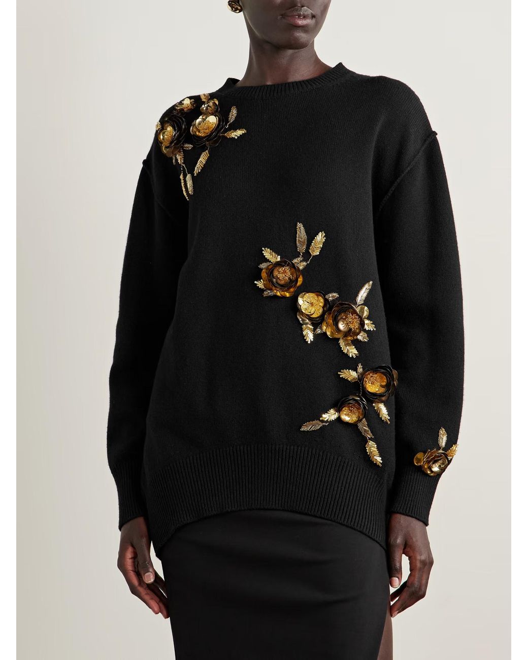 Carolina Herrera Black Wool And Cashmere Blend Sweater