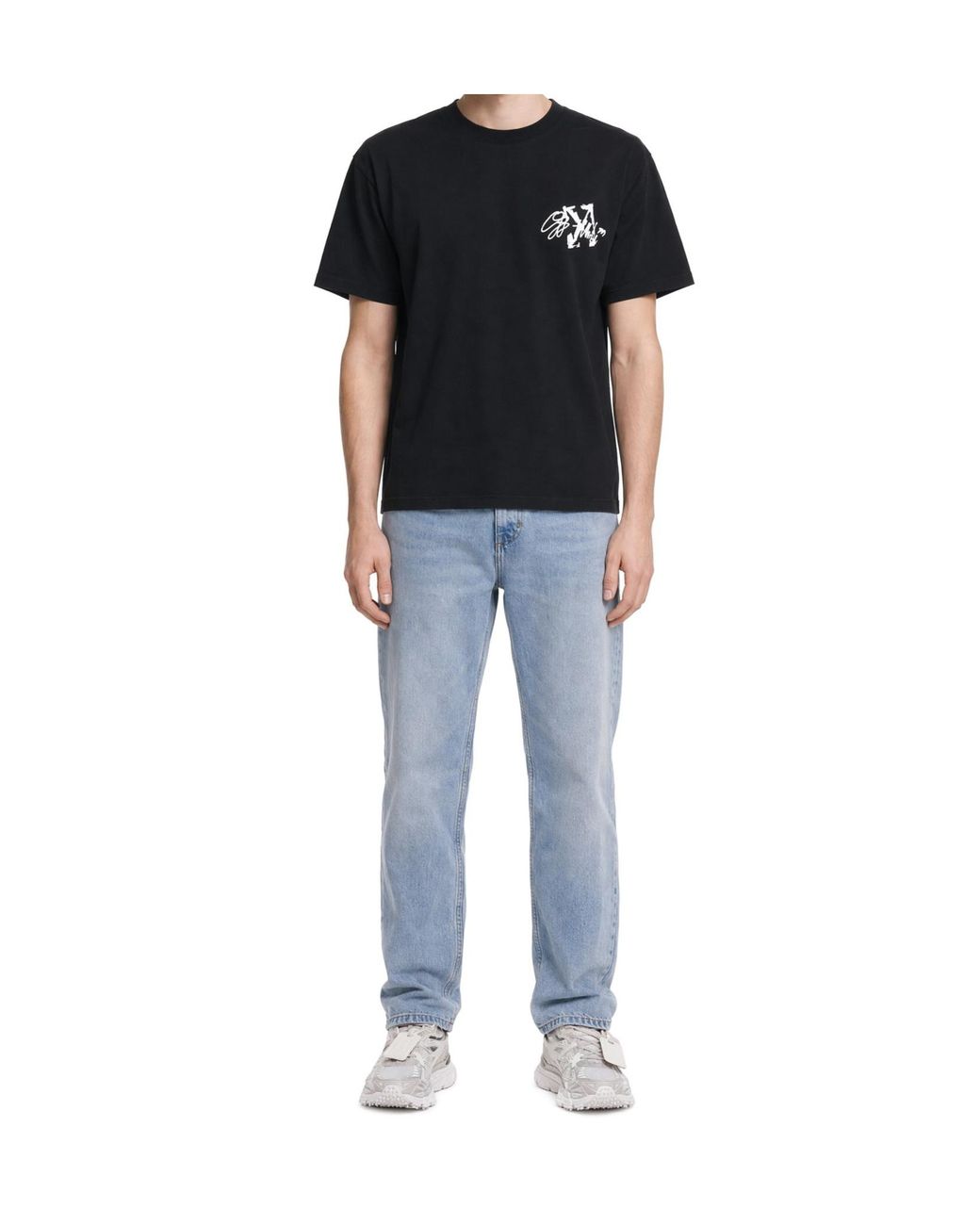 Off-White c/o Virgil Abloh Black Stroke Arrow Skate Logo T-Shirt for men