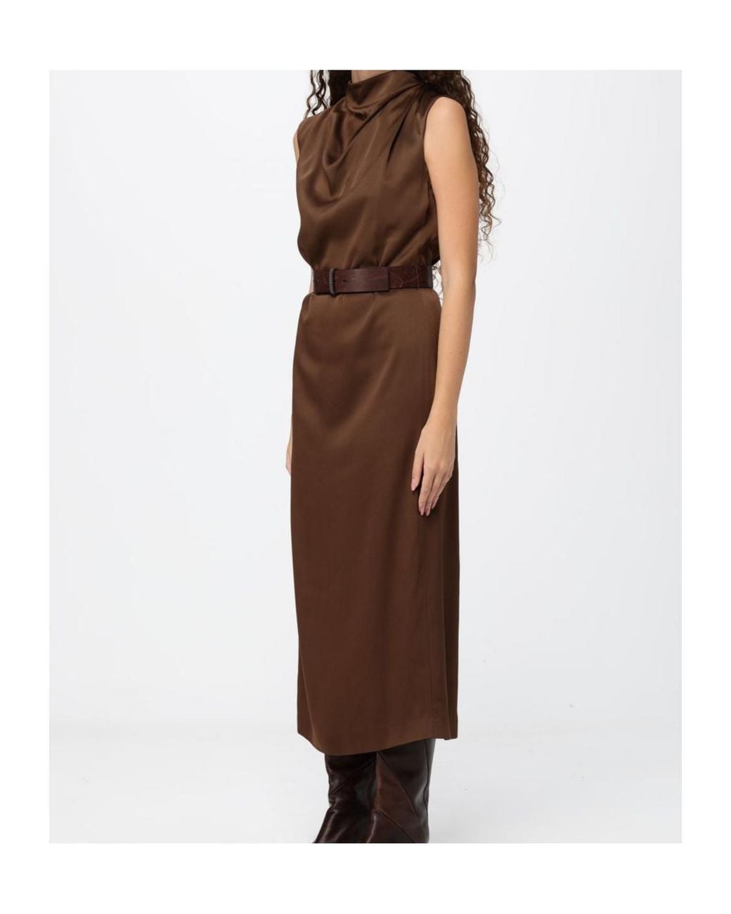 Brunello Cucinelli Brown Sleeveless Dress
