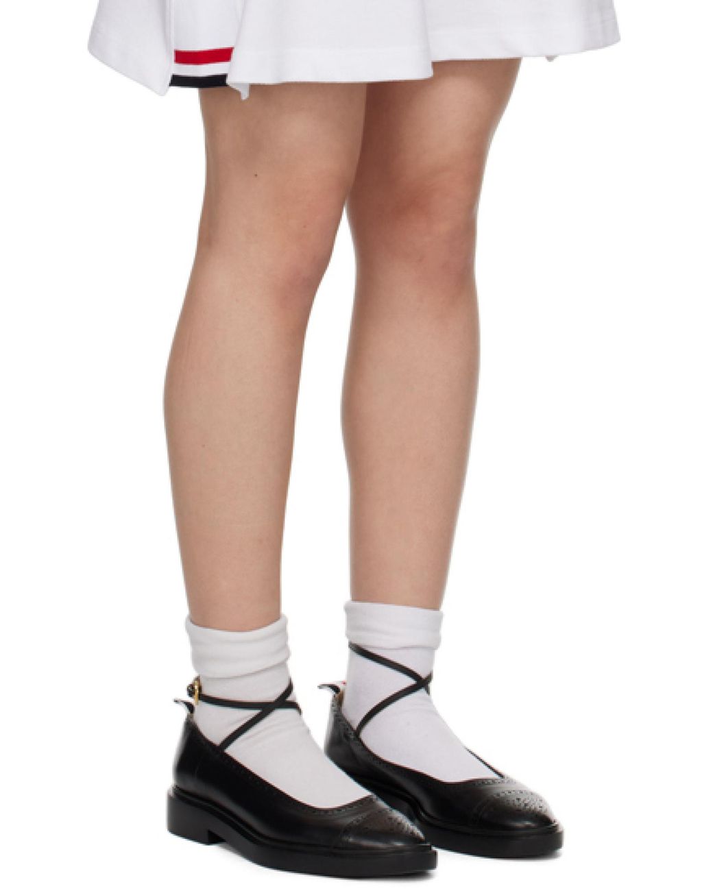 Thom Browne White Pique Flared Short-Sleeved Tennis Dress