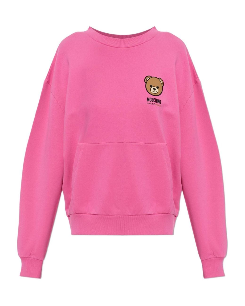 Moschino Pink Active Teddy Logo Crewneck Sweatshirt