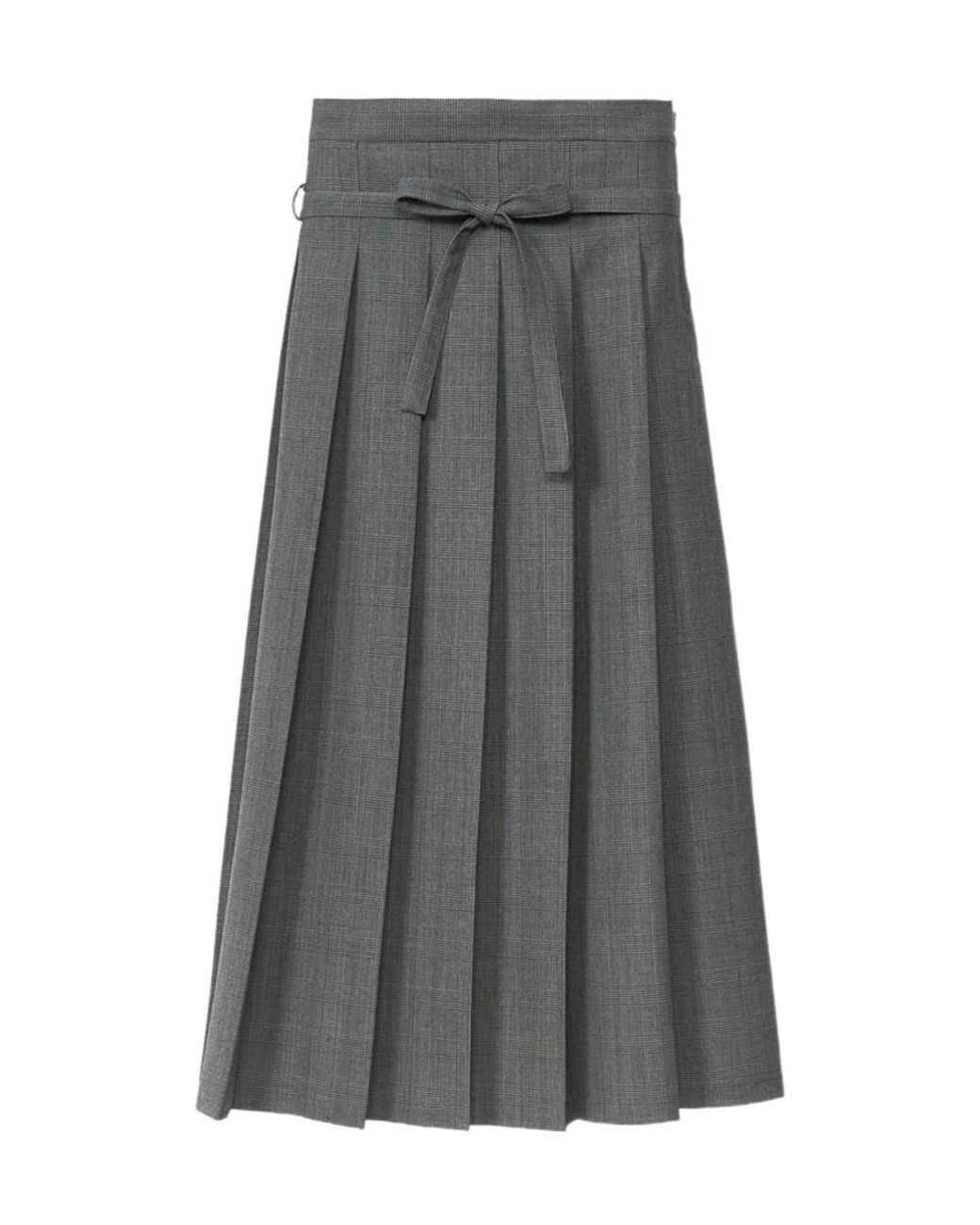 Fabiana Filippi Gray Strap Detailed Pleated Midi Skirt