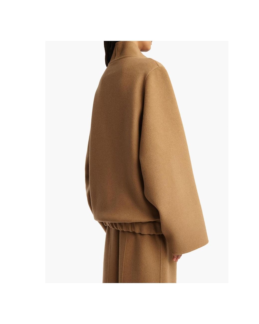 Khaite Brown Garret High Neck Zipped Jacket