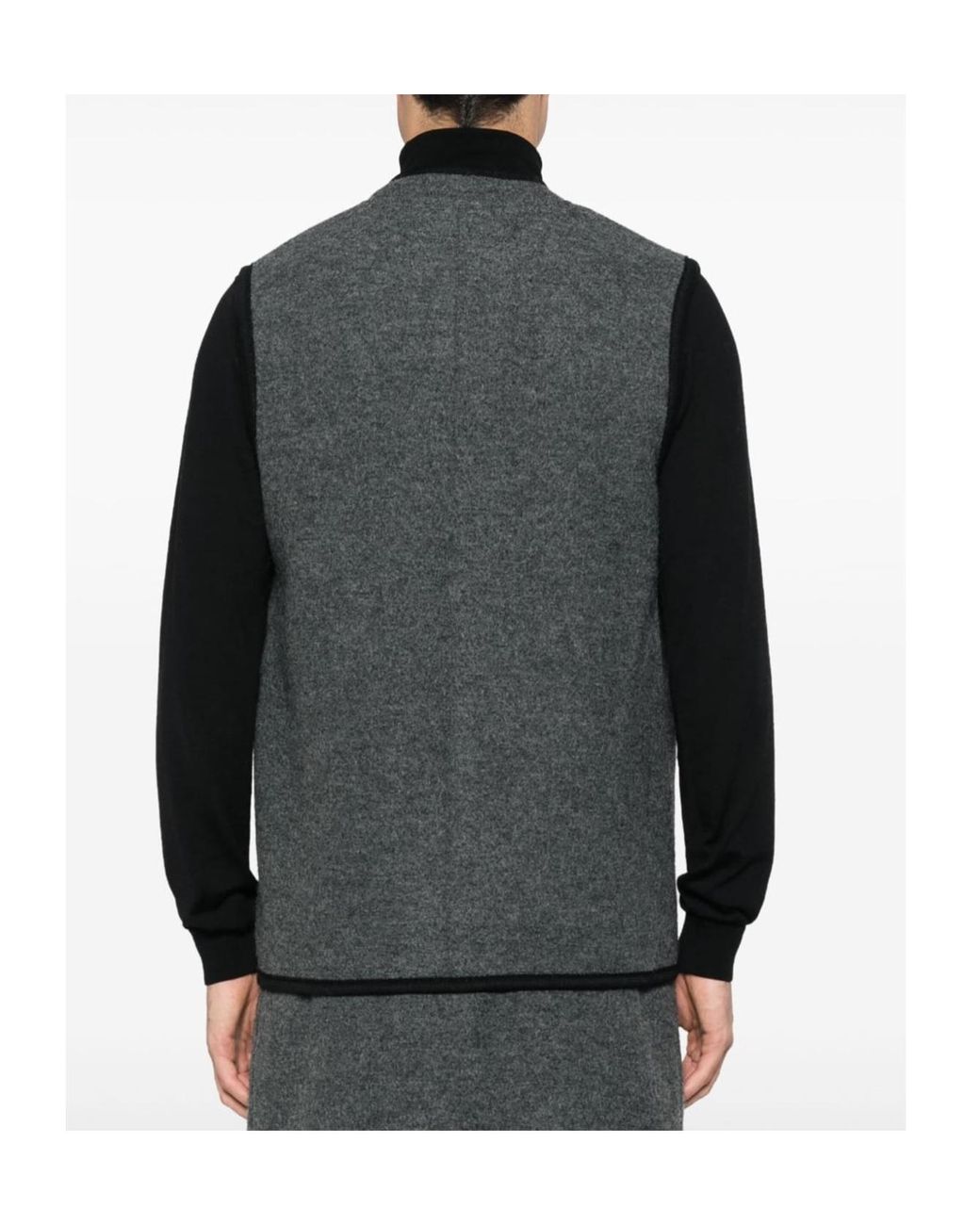 Rier Gray Long-Sleeved Single-Breasted Vest for men