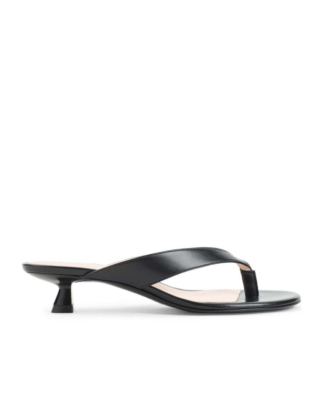 Stuart Weitzman White Round-Toe Flip-Flops High-Heeled Sandals
