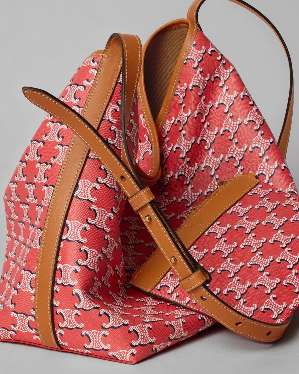 Céline Red Soft Shopper Bag
