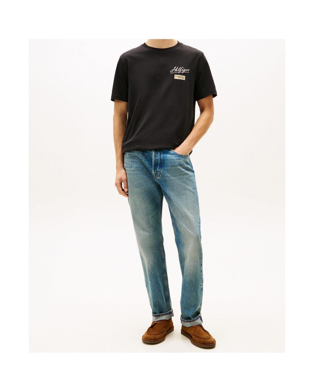 Tommy Hilfiger Black Logo Short Sleeve T-Shirt for men