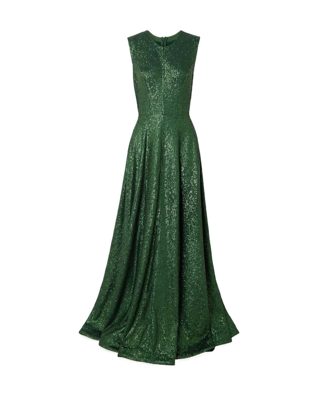 Norma Kamali Green Grace Sequined Maxi Dress