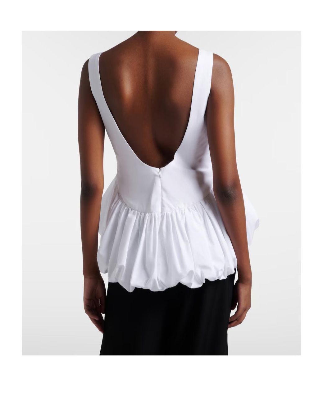 Rohe White Peplum Cotton Poplin Top