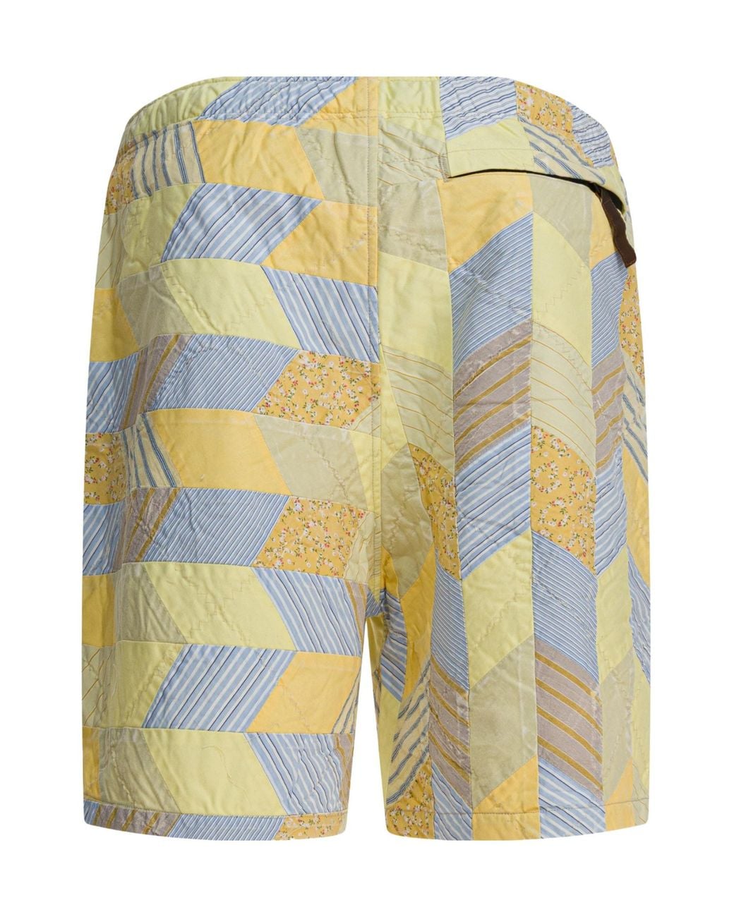 Kapital Yellow Patchwork Quilted Shorts for men