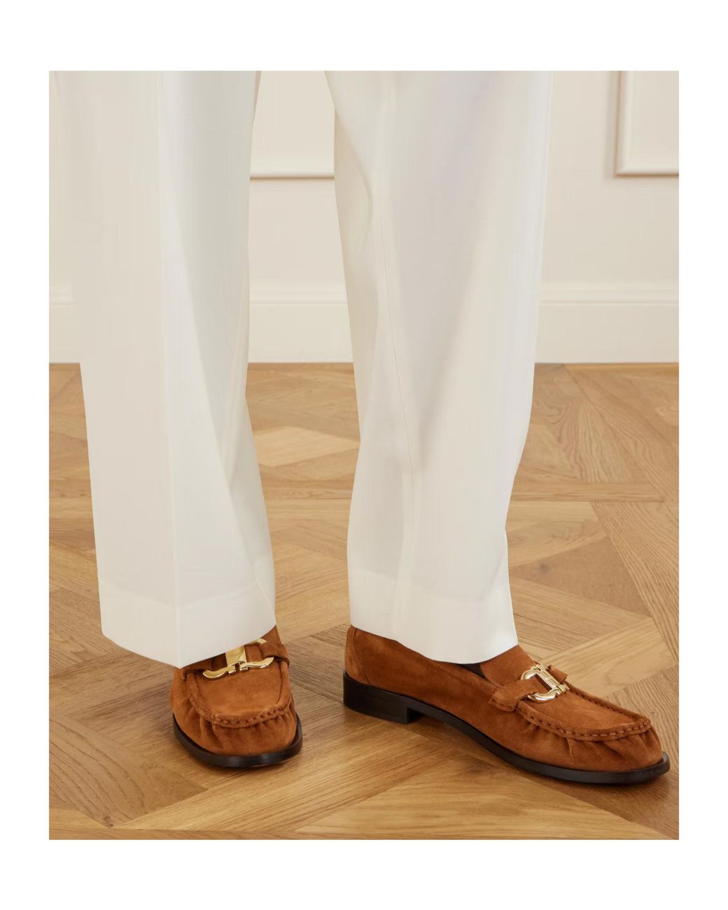 Ferragamo Brown Maryan Suede Loafers
