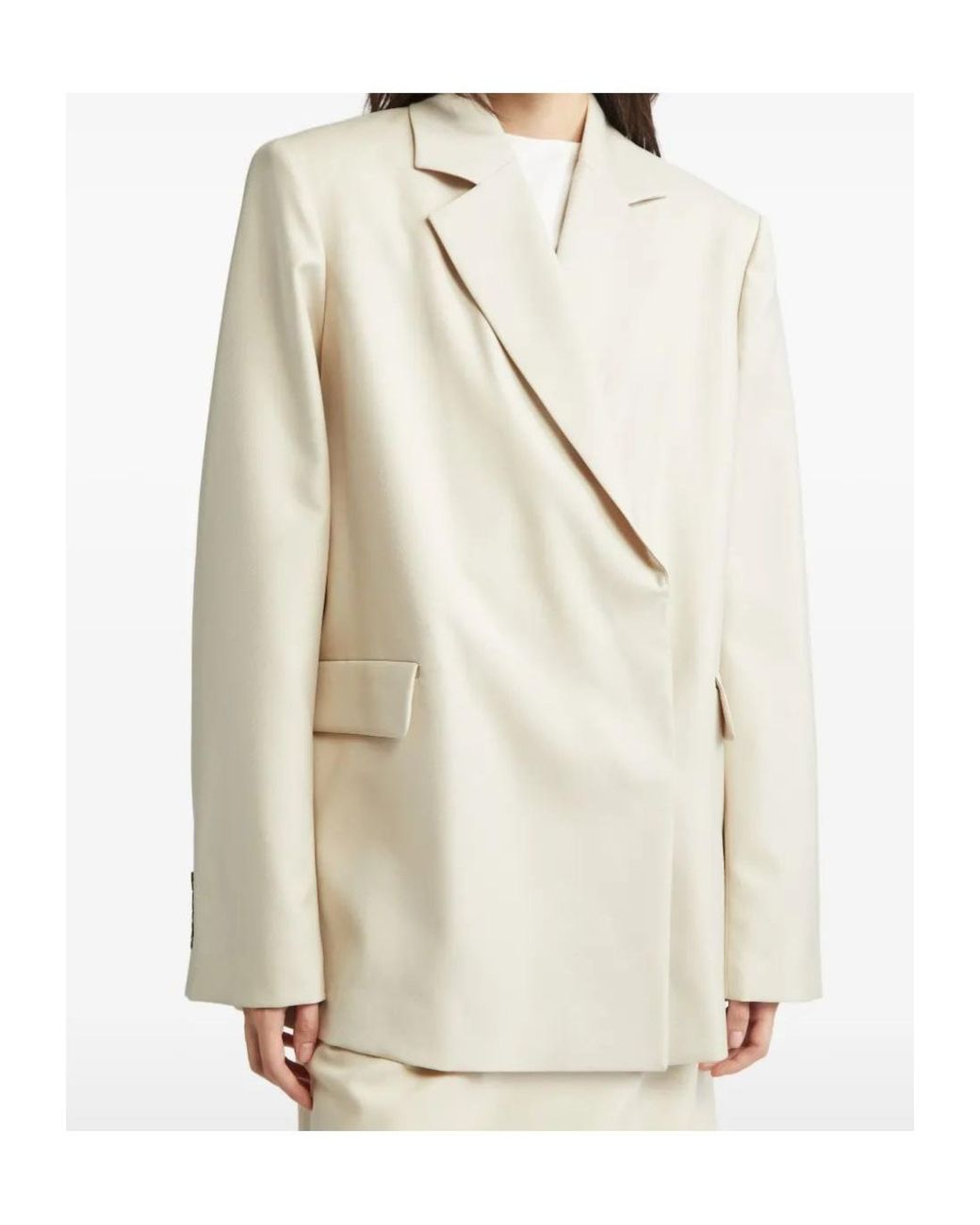 Loulou de Saison Natural Notched-Lapel Blazer