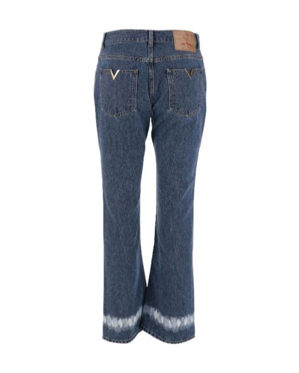 Valentino Blue Belt Ring Denim Trousers