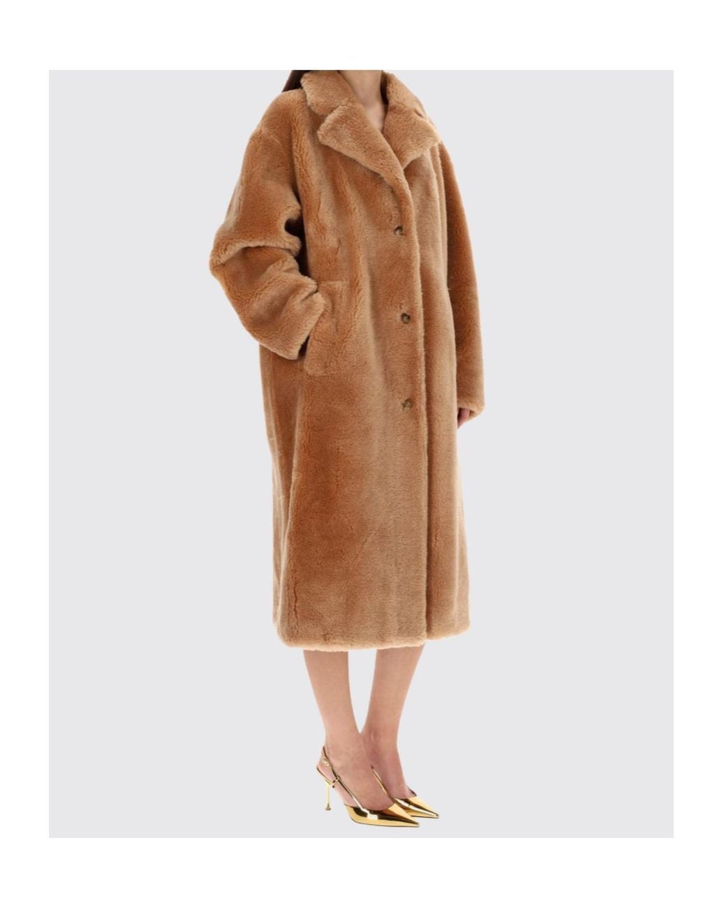 Stand Studio Brown Fur Buttoned Parka