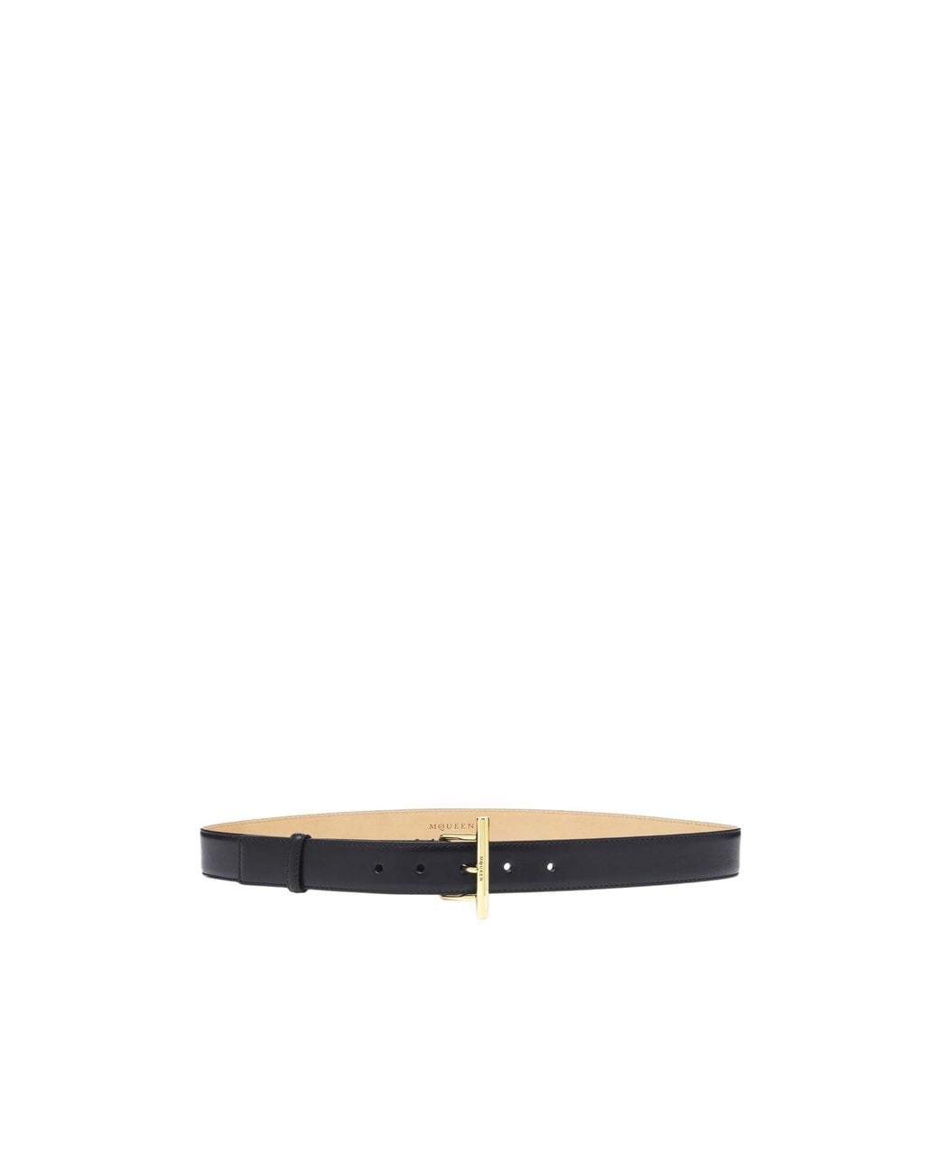 McQueen White Logo Engraved Sling Belt
