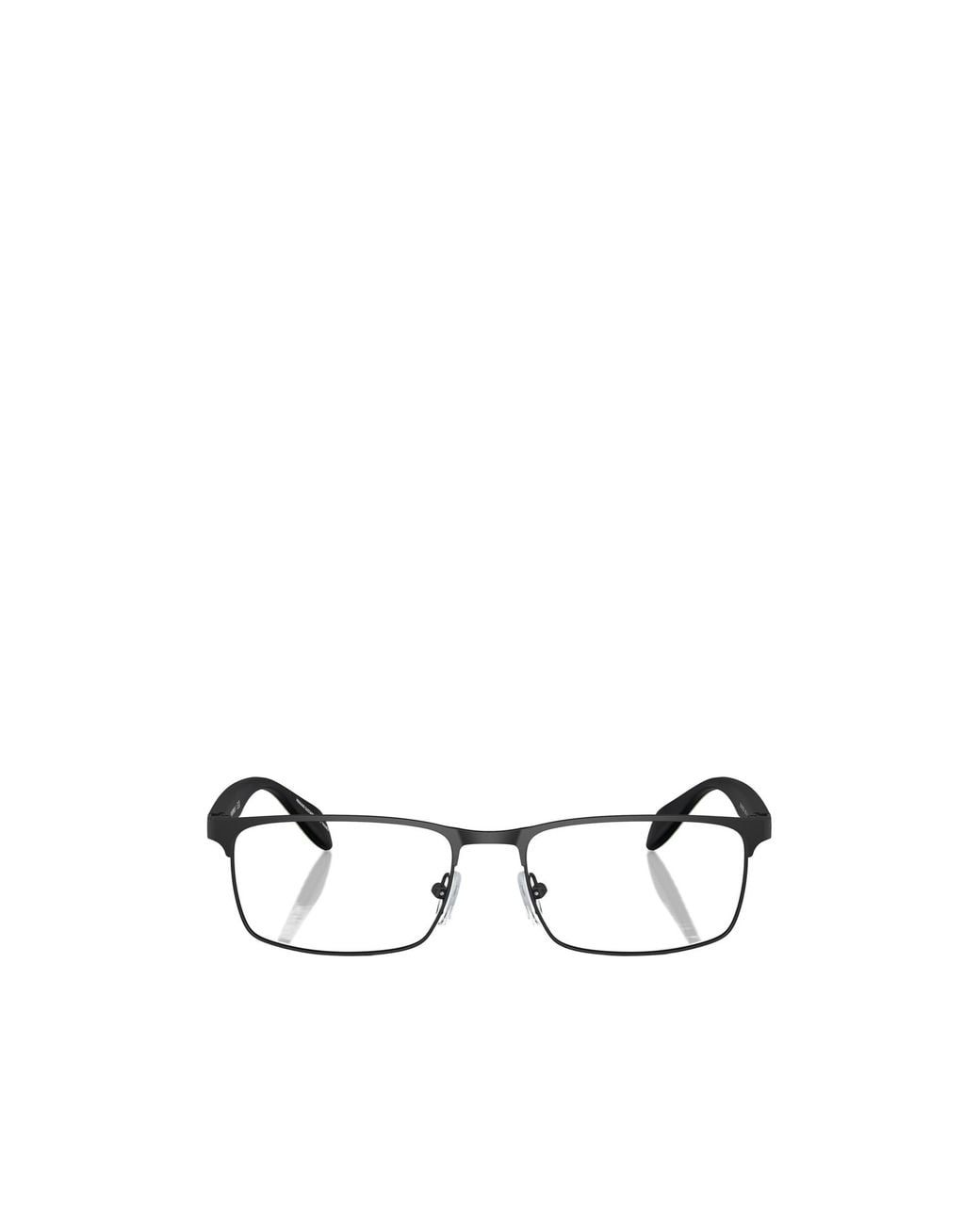 Emporio Armani Metallic Rectangular Frame Glasses for men
