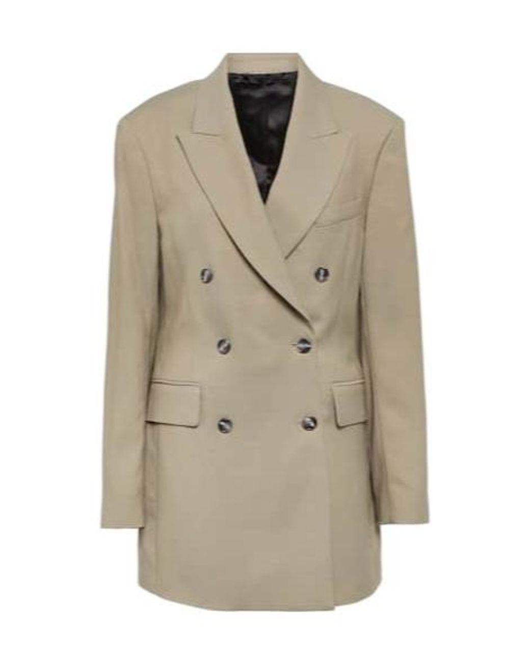 Acne Natural Double-Breasted Herringbone Blazer