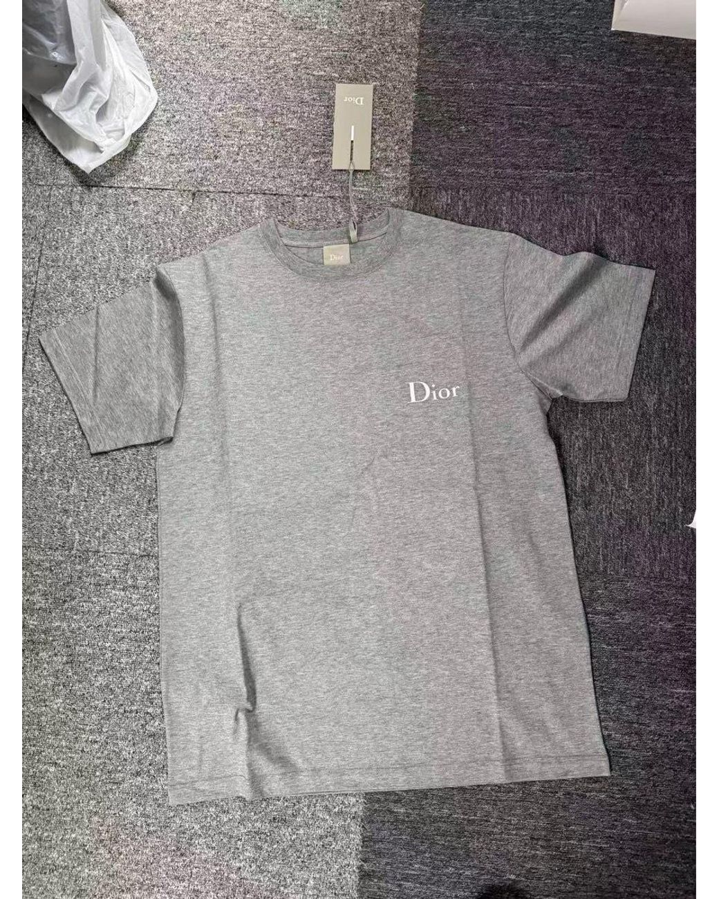 Dior Gray T-Shirt With Embroidery, Relaxed Fit for men