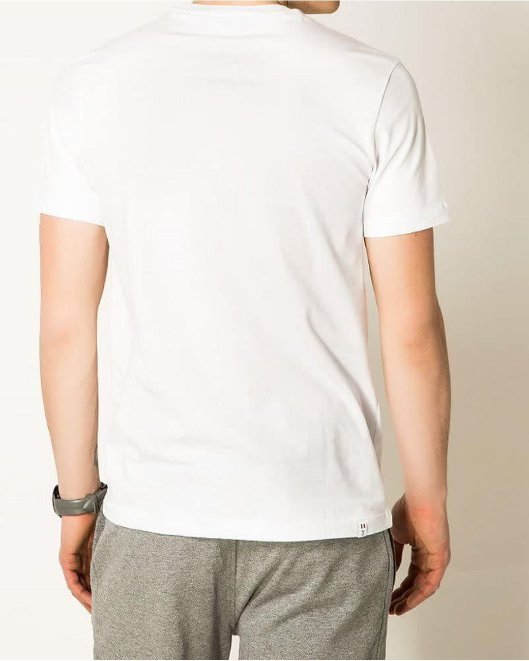 EA7 White Logo Round-Neck T-Shirt for men