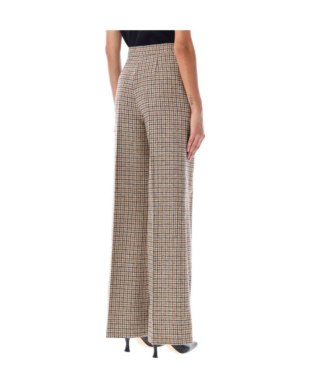 Palm Angels Gray Check-Printed Loose-Fit Pants