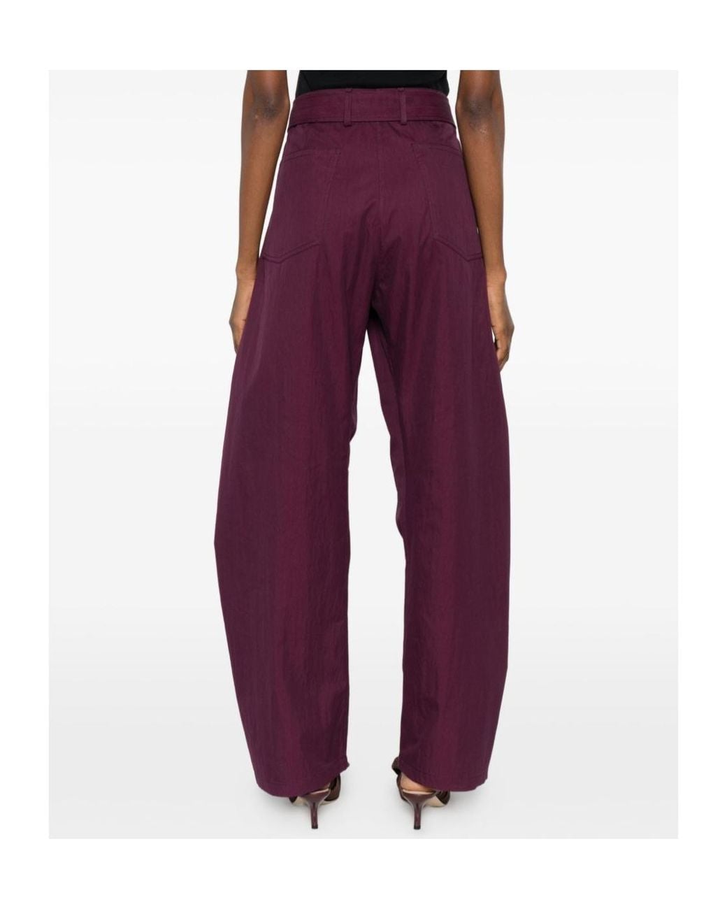 Magda Butrym Purple Drawstring Casual Trousers