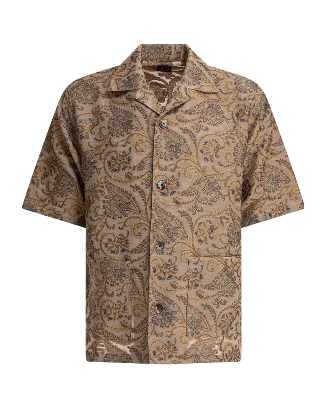 Needles Brown Paisley Printed Cabana Shirt for men