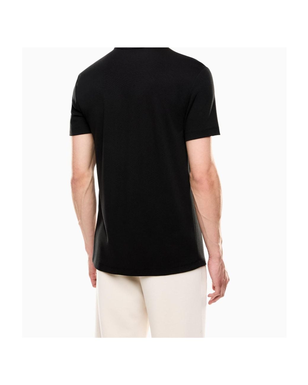 EA7 Black Logo-Printed Crewneck T-Shirt for men