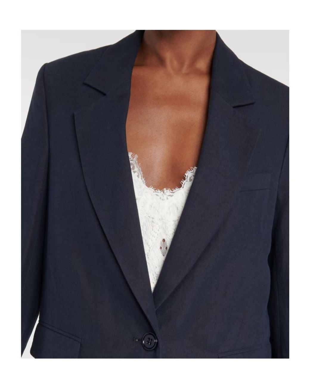 Dorothee Schumacher Blue Lapel Long-Sleeved Suit Jacket
