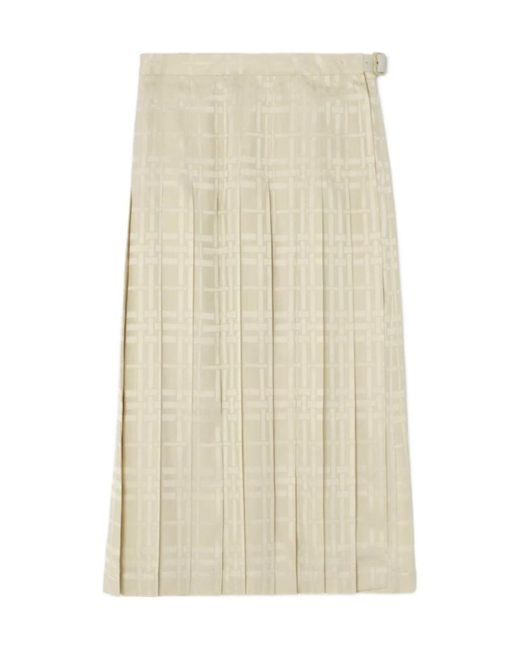 Burberry Natural Annalie Pleated Check Skirt