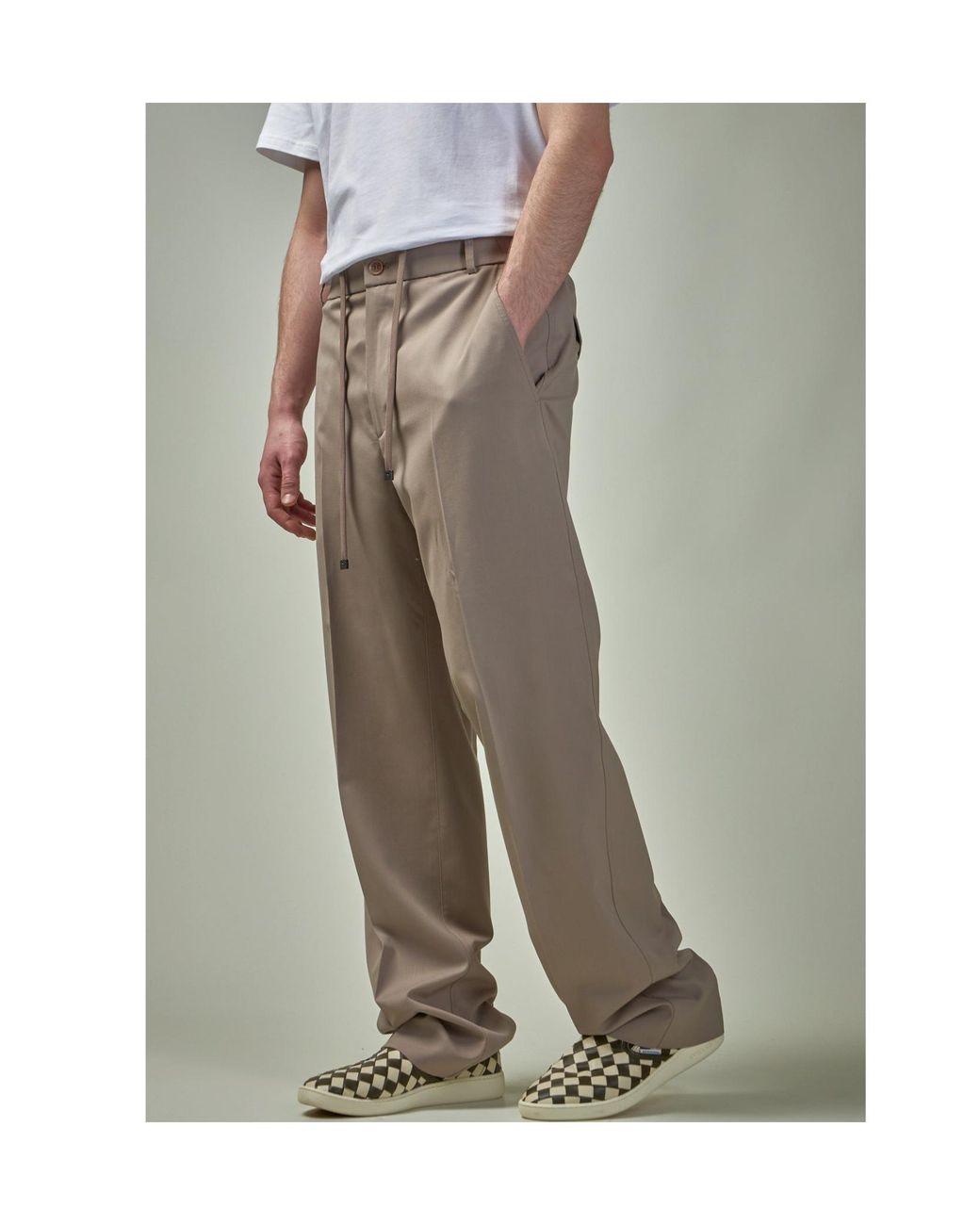 Moncler Gray Gabardine Tailored Trousers for men