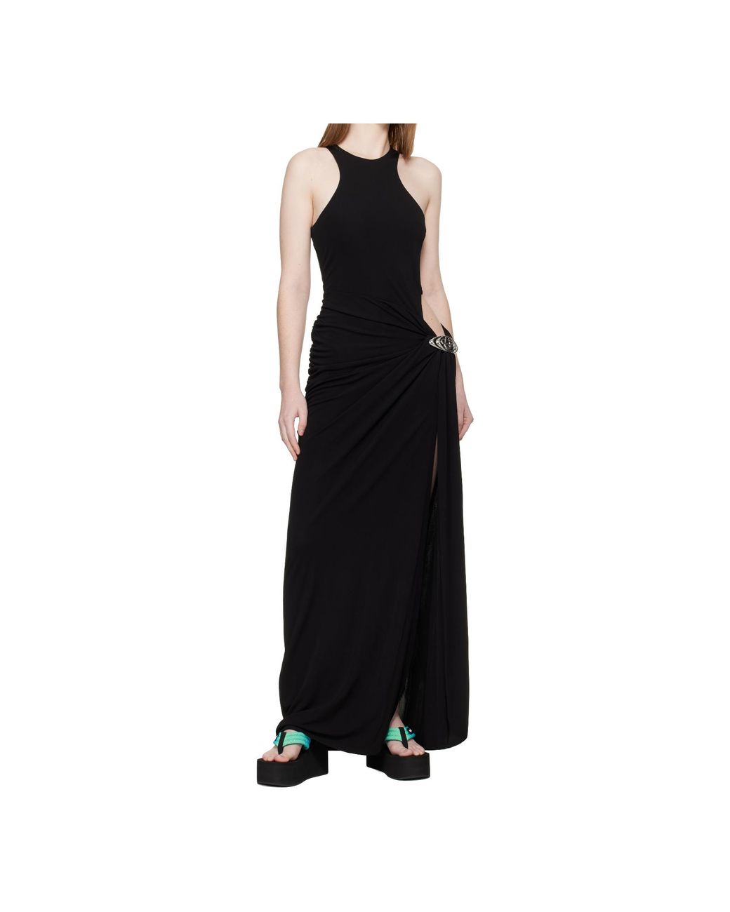 Casablanca Black Sleeveless Maxi Dress