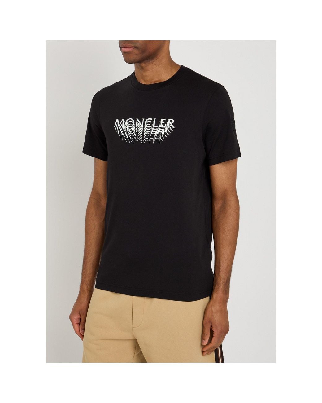 Moncler Black Short-Sleeve Cotton T-Shirt for men